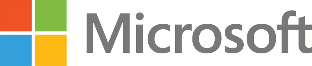 Microsoft logo featuring four squares in red, green, blue, and yellow on the left, and the word "Microsoft" in gray sans-serif font on the right.